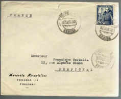 79803 - FIGUERAS  Pour La France, Avec  Document Avec  Timbre Fiscal - Storia Postale