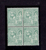 MONACO - N°44 - BLOC DE 4 - 2 TP ** - 2 TP * - TB - Unused Stamps