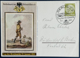 Privatganzsache Postkarte "Tag Der Briefmarke", 1941 - Privat-Ganzsachen