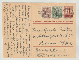 Schweiz Ganzsachen Postkarte Ziffer 10 C. Zürich 14.XI 1949 Mit 2 Zusatzfrankaturen 5 + 10c., 2 Scans, Entier Postal - Stamped Stationery