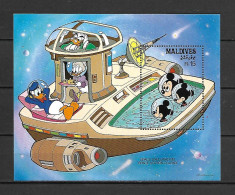 Disney Maldives 1988 Space Exploration - Space Station Colony MNH - Disney