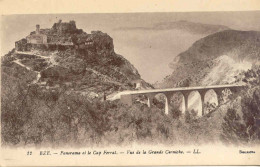 CPA -EZE - PANORAMA ET LE CAP FERRAT - VUE DE LA GRANDE CORNICHE (IMPECCABLE) - Eze