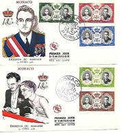 Monaco -FDC -1956 - Mariage Princier - 2 Enveloppes - FDC