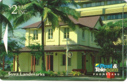 FIDJI FIJI Telecarte Phonecard CARTE MAGNETIQUE 2 $ SUVA VISITOR BUREAU BUILDING MAISON ARCHITECTURE UT BE - Figi