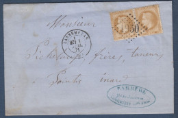 Hautes Pyrénées -  Paire N° 28 Obl. G.C. 1950 Et Cachet 24  LANNEMEZAN - 1849-1876: Période Classique