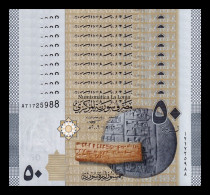 Siria Syria 10 Bricks 10000 Banknotes 50 Pounds 2009 Pick 112a Sc Unc - Siria