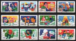 FRANCE AUTOADHESIFS 12 TIMBRES OBLITERES -N° YVERT 2XXX A 2XXXX-ANNEE 2023-DES TIMBRES QUI NOUS RAPPROCHENT-NOEL 2023 - Used Stamps