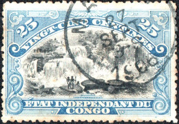 CONGO BELGA, BELGIAN CONGO, PAESAGGI, LANDSCAPE, 1900, USATI Mi:CD-FS 28I, Scott:CD-FS 21, Yt:CD-FS 22 - Usados