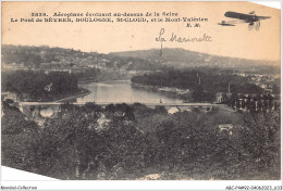 ABCP4-92-0293 - Aéroplane évoluant Au-dessus De La Seine - Le Pont De SEVRE - BOULOGNE- SAINT-CLOUD - Sevres