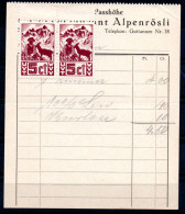 VAUD Taxe De Séjour Sur Facture D'hotel Kurtaxe Fiscal - Revenue Stamps