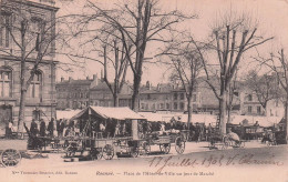 ROANNE PLACE DE L'HOTEL DE VILLE UN JOUR DE MARCHE - Roanne