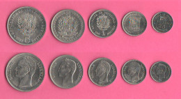 Venezuela 25 + 50 Centimos + 1 + 2 + 5 Bolivar 1989 Nickel Coin - Venezuela