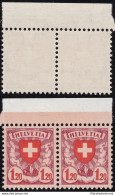 1933-34 SVIZZERA, N° 209b , Carta Patinata Goffrata , Croce E Scudo, Coppia , M - Otros & Sin Clasificación