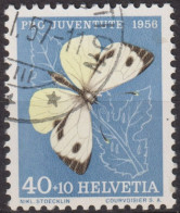 1956 Schweiz Pro Juventute ° Zum:CH J167,Yt:CH 585, Mi:CH 636, Kohlweissling, Schmetterling, Insekten - Gebruikt