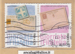 USATI ITALIA 2013 - Ref.1247 "GIORNATA DELLA FILATELIA" 2 Val. In Coppia - - 2011-20: Gebraucht