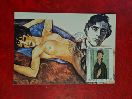 Carte MAXIMUM 1980 CREIL  MODIGLIANU FEMME AUX YEUX BLEUS - 1980-1989