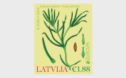 Latvia.2024.Europa CEPT.Underwater Fauna And Flora.Najas Flexilis.1 V. ** . - Otros & Sin Clasificación