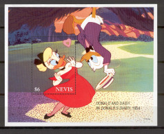 Disney Nevis 1995 Donald And Daisy MS MNH - Disney