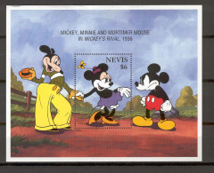 Disney Nevis 1995 Mickey, Minnie And Mortimer Mouse MS MNH - Disney