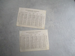 1877 LOT DE 2 CALENDRIER CHROMO WANZER MACHINE A COUDRE - Andere & Zonder Classificatie