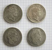 ARGENT : 4 Monnaies Françaises De Louis-Phillipe 1er - Millésimes 1830, 1831, 1832 Et 1833 - Kilowaar - Munten