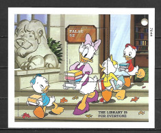 Disney Palau 1997 The Library Is For Everyone MS MNH - Disney