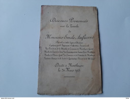 Discours Prononcé Sur La Tombe De Emile Aufierre Chevalier Légion D'honneur Capitaine 98e Régiment Montluçon 1913 - Biografie