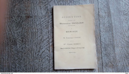 Allocution De Mgr Pasquier Au Mariage De Emmanuel Voisin Et De Claude Robert Angers 1922 Généalogie - Biografie