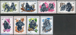 Rwanda 1970 Gorillas 8v, Mint NH, Nature - Animals (others & Mixed) - Monkeys - Other & Unclassified