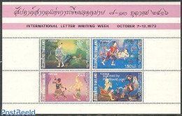 Thailand 1973 Letter Week S/s, Withour Control Number, Mint NH - Thaïlande