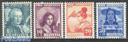 Switzerland 1938 Pro Juventute 4v, Mint NH, Various - Costumes - Art - Authors - Unused Stamps