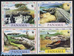 Panama 1997 WWF, Crocodile 4v [+], Mint NH, Nature - Crocodiles - Reptiles - World Wildlife Fund (WWF) - Panama