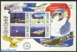 Ghana 1998 80 Years R.A.F. 4v M/s, Mint NH, Nature - Transport - Birds Of Prey - Helicopters - Aircraft & Aviation - Helicópteros