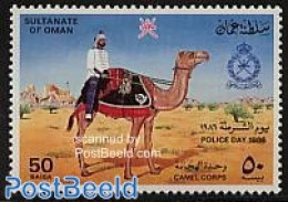 Oman 1986 Police Day 1v, Mint NH, Nature - Various - Animals (others & Mixed) - Camels - Police - Policia – Guardia Civil