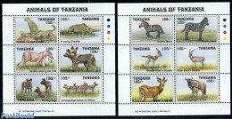 Tanzania 1993 Wild Animals 12v (2 M/s), Mint NH, Nature - Animals (others & Mixed) - Cat Family - Zebra - Tanzanie (1964-...)