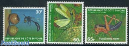Ivory Coast 1979 Insects 3v, Mint NH, Nature - Insects - Unused Stamps