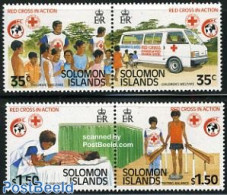 Solomon Islands 1989 Red Cross 2x2v [:], Mint NH, Health - Transport - Red Cross - Automobiles - Cruz Roja