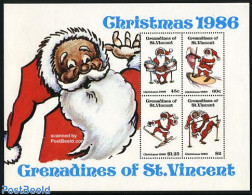 Saint Vincent & The Grenadines 1986 Christmas S/s, Mint NH, Performance Art - Religion - Sport - Music - Christmas - S.. - Musica