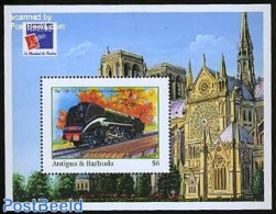 Antigua & Barbuda 1999 Philexfrance S/s, 232 U1, Mint NH, Transport - Railways - Trains