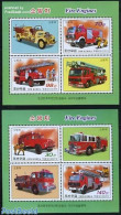Korea, North 2011 Fire Corps 4v (2 M/s), Mint NH, Transport - Automobiles - Fire Fighters & Prevention - Voitures