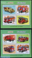 Korea, North 2011 Fire Corps 4v (2 M/s), Mint NH, Transport - Automobiles - Fire Fighters & Prevention - Autos