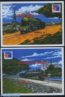 Grenada 1999 Philexfrance 2 S/s, Mint NH, Transport - Railways - Trains