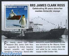 British Antarctica 2011 Research Ships S/s, Mint NH, Nature - Transport - Birds - Penguins - Ships And Boats - Ships