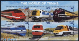 Grenada 1999 Railways 6v M/s, TGV, Mint NH, Transport - Railways - Treinen