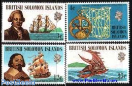 Solomon Islands 1971 Ships & Navigation 4v, Mint NH, History - Science - Transport - Explorers - Netherlands & Dutch -.. - Exploradores