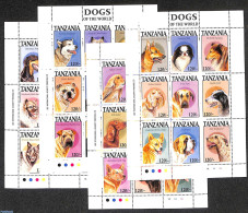 Tanzania 1994 Dogs 36v (4 M/ss), Mint NH, Nature - Dogs - Tanzania (1964-...)