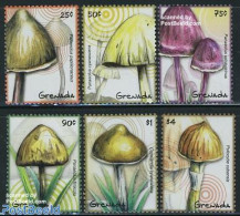 Grenada 2008 Mushrooms 6v, Mint NH, Nature - Mushrooms - Paddestoelen