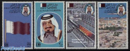 Qatar 1979 8 Years Independence 4v, Mint NH, History - Flags - Qatar