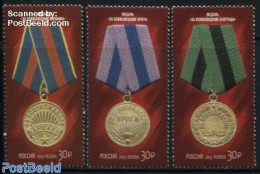 Russia 2015 70 Years Victory, Liberation Medals 3v, Mint NH, History - Decorations - World War II - Militares