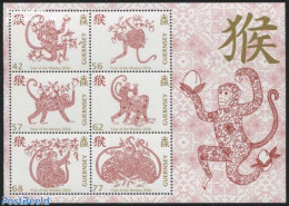 Guernsey 2016 Year Of The Monkey S/s, Mint NH, Nature - Various - Monkeys - New Year - Nouvel An